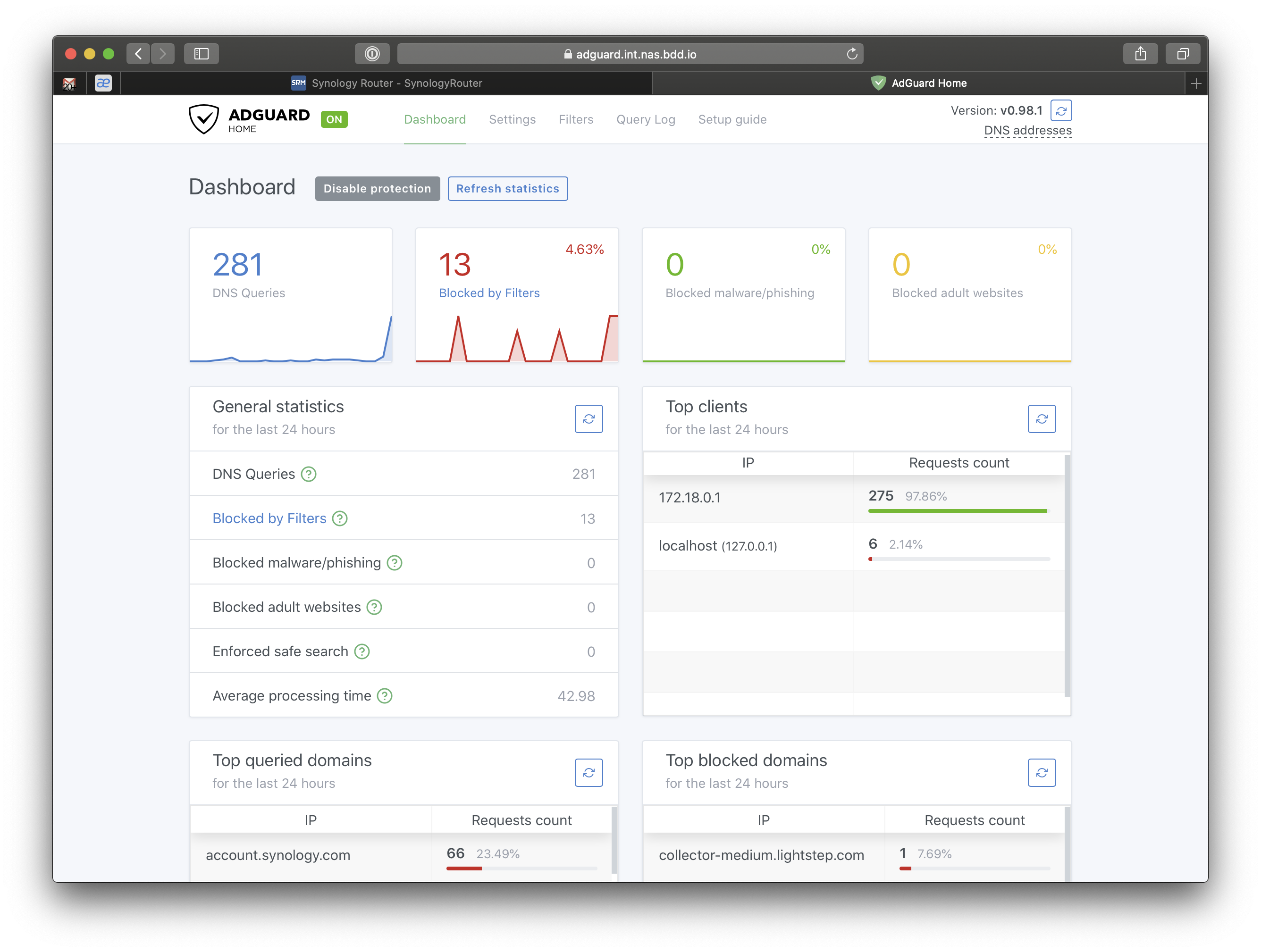 adguard dashboard